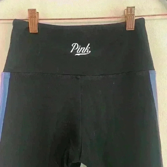 Victoria's Secret PINK High Waist Yoga Full Length Leggings Black Striped - Picture 4 of 7